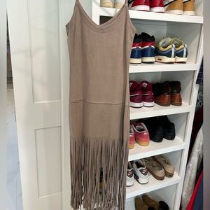 Design lab Lord&Taylor suede dress with fringe